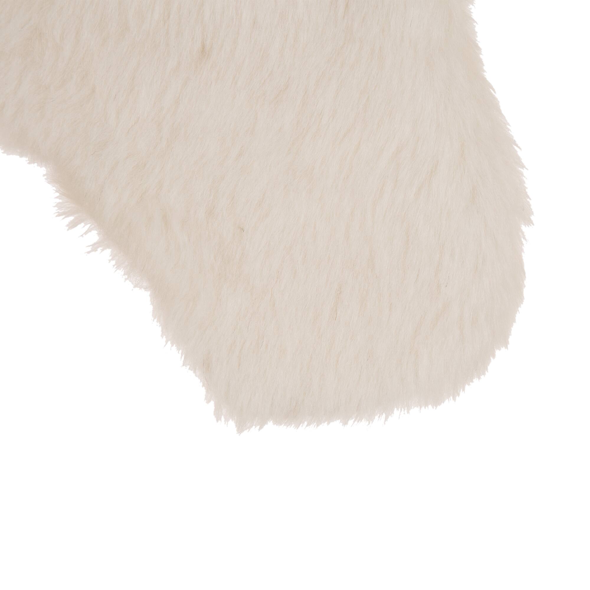 Glitzhome® 21" White Plush Stocking, Set Of 2